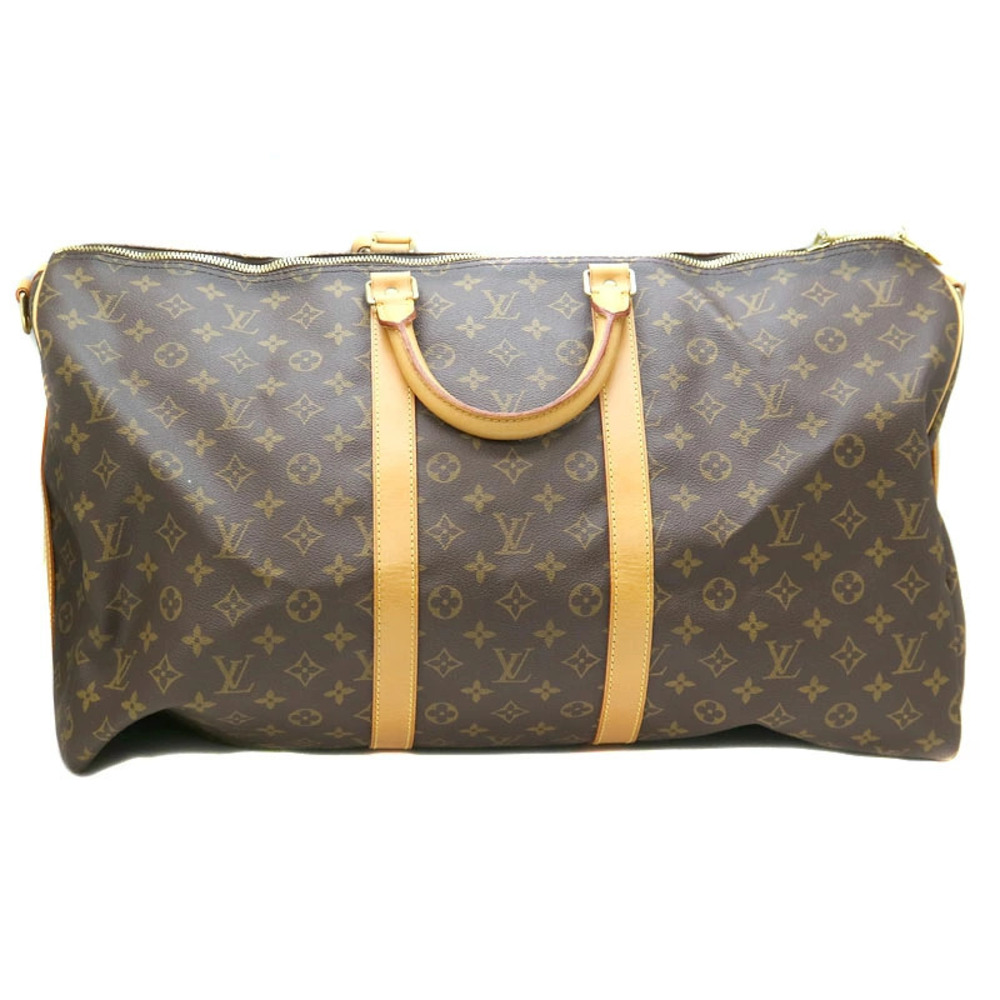 LOUIS VUITTON Keepall Bandoulire Monogram Canvas Brown Bag Boston Travel LV
